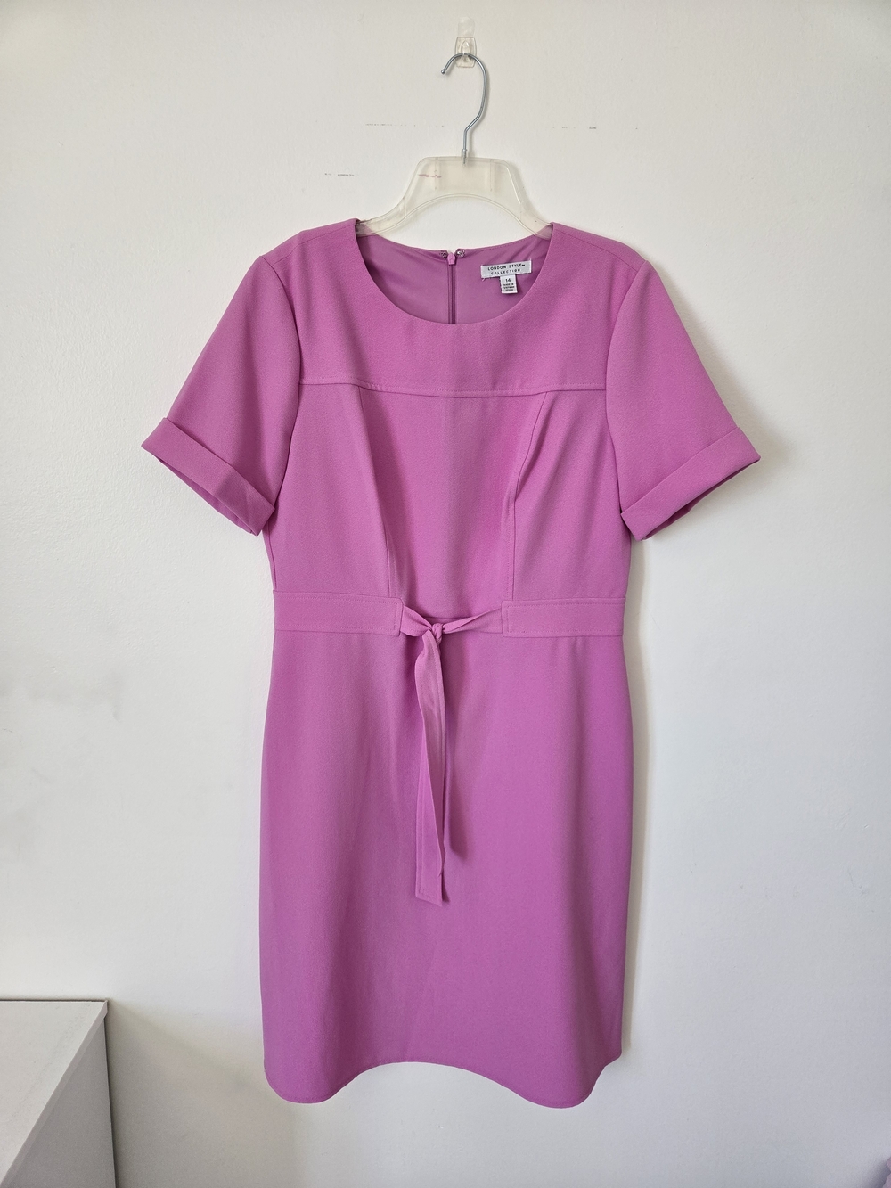 Women's Pink Tie-Waist Sheath Dress